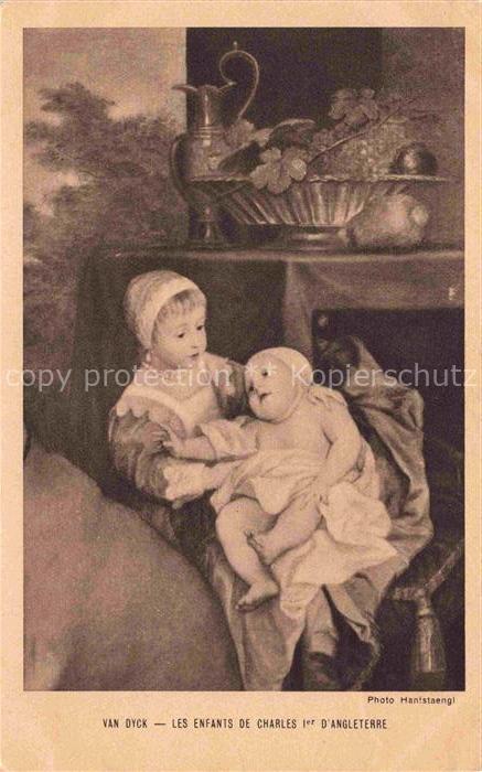 DYCK VAN Antonio Kuenstlerkarte Enfants Charles I Angleterre Kinder Paris