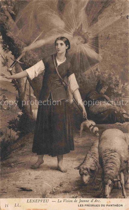 LENEPVEU Kuenstlerkarte Schaeferei Engel Jeanne Arc