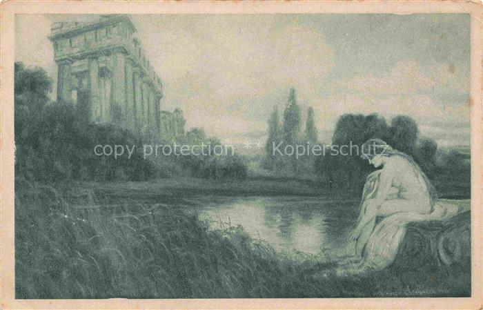 RIBANO A. Kuenstlerkarte Nimfa Rusalka Nymphe