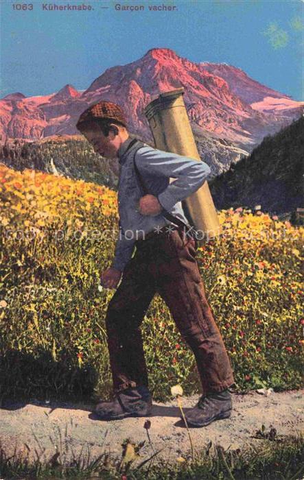 Wandern Hiking Randonner-- Kueherknabe Garcon vacher Bern