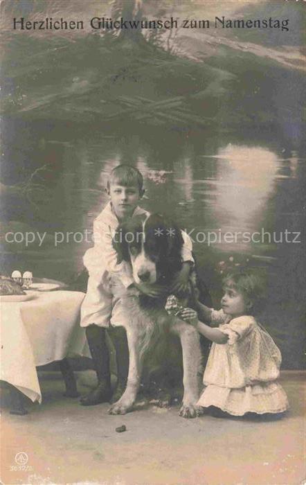 Foto AL Nr. 3632/2 Hund Kinder Namentag