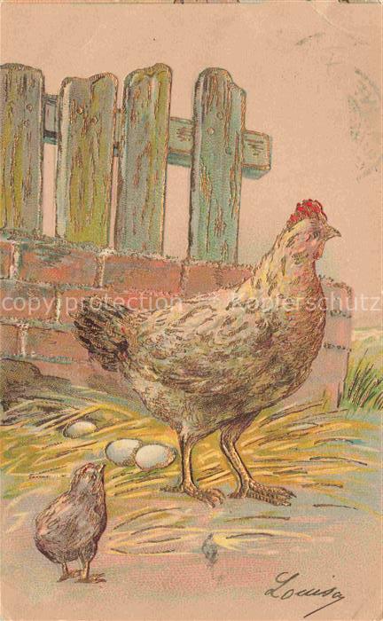 Ostern Easter Paques Pasqua-- Huhn Kueken Ei Louisa