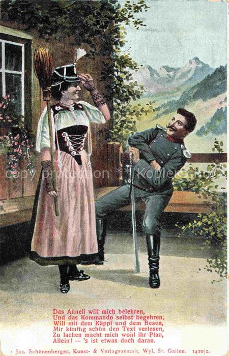 Militaria Schweiz Soldat Trachten