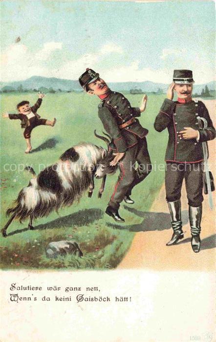 Militaria Schweiz Ziege Soldaten
