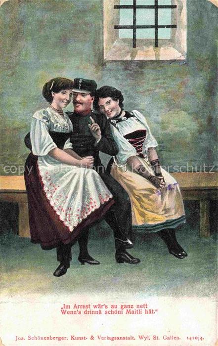 Militaria Schweiz Soldat Trachten