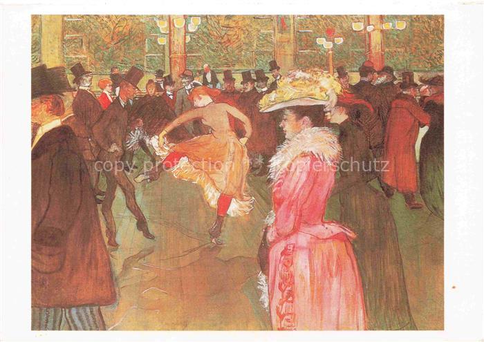 LAUTREC TOULOUSE-LAUTREC Henri de (1864-1901) Kuenstlerkarte Moulin Rouge Danc P
