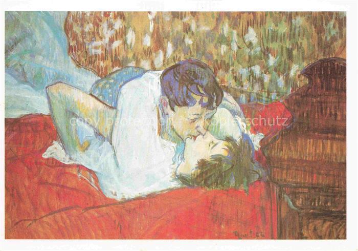 LAUTREC TOULOUSE-LAUTREC Henri de (1864-1901) Kuenstlerkarte le Baiser Der Kuss