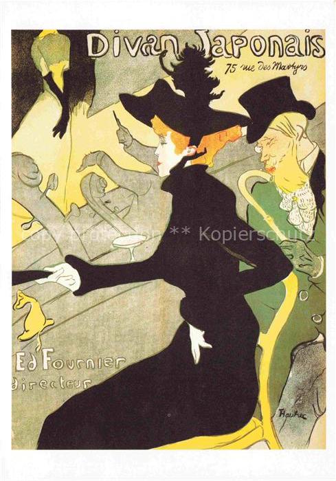LAUTREC TOULOUSE-LAUTREC Henri de (1864-1901) Kuenstlerkarte Divan Japonais Hutm