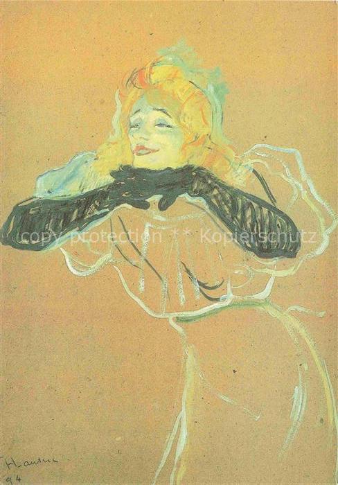 LAUTREC TOULOUSE-LAUTREC Henri de (1864-1901) Kuenstlerkarte Yvette Guilbert cha