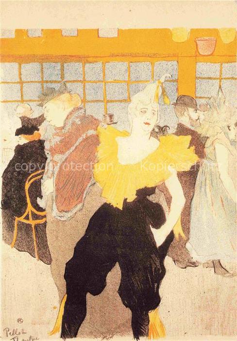 LAUTREC TOULOUSE-LAUTREC Henri de (1864-1901) Kuenstlerkarte Moulin Rouge Clowne