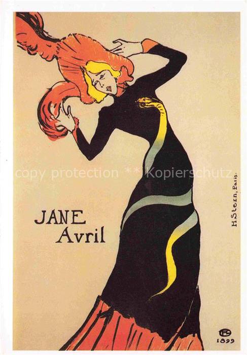 LAUTREC TOULOUSE-LAUTREC Henri de (1864-1901) Kuenstlerkarte Jane Avril