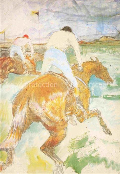 LAUTREC TOULOUSE-LAUTREC Henri de (1864-1901) Kuenstlerkarte le Jockey Pferd