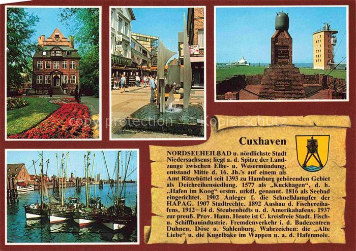 Chronik-AK Cuxhaven Fischereihafen Schloss Ritzebuettel