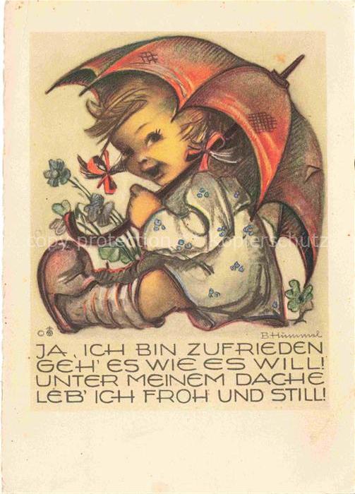 Hummel Kuenstler-AK-Nr. 4520 Kind Regenschirm