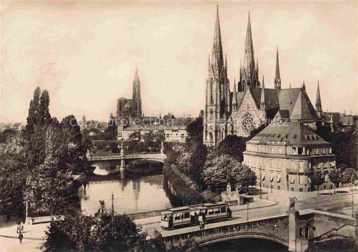 Strassenbahn Tramway-- Strassburg E. Paulskirche Muenster