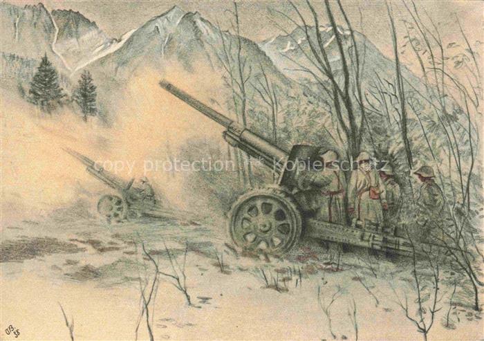 Militaria Schweiz Kanone Soldaten