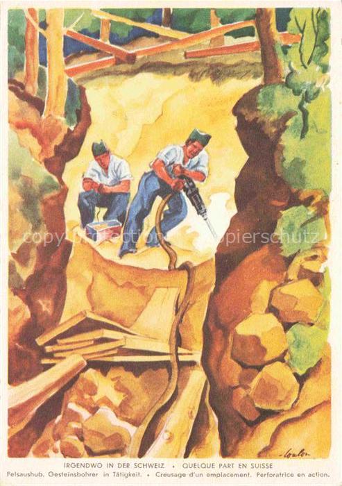 Militaria Schweiz Soldaten an der Arbeit