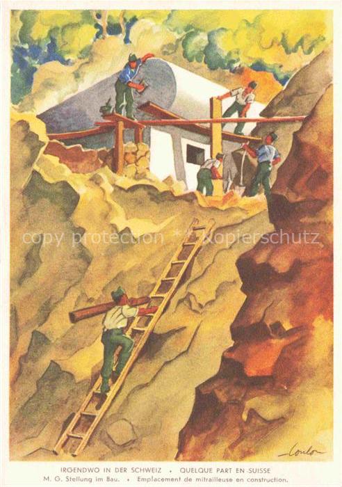 Militaria Schweiz Armee Soldaten an der Arbeit