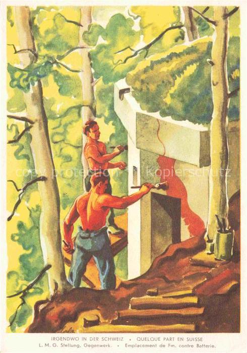 Militaria Schweiz Armee Soldaten an der Arbeit