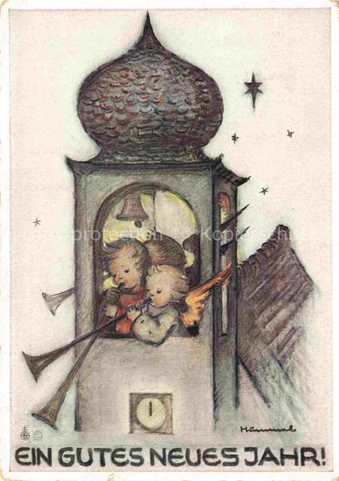 Hummel Kuenstler-AK-Nr. 5430 Neujahr Kinder Engel