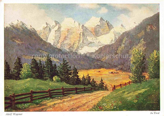 WEGENER Adolf Kuenstlerkarte in Tirol KalkKoegel von Telfes