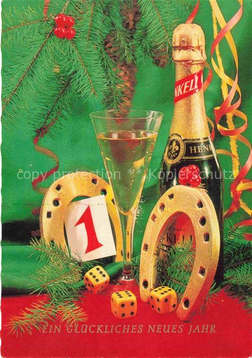 Sekt Sparkling Petillant Espumoso Wein Wine Vin Vino Neujahr Hufeisen