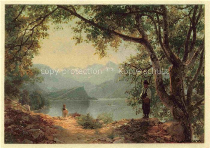 GIRARDET Karl Kuenstlerkarte Brienzersee Lago di Brienz