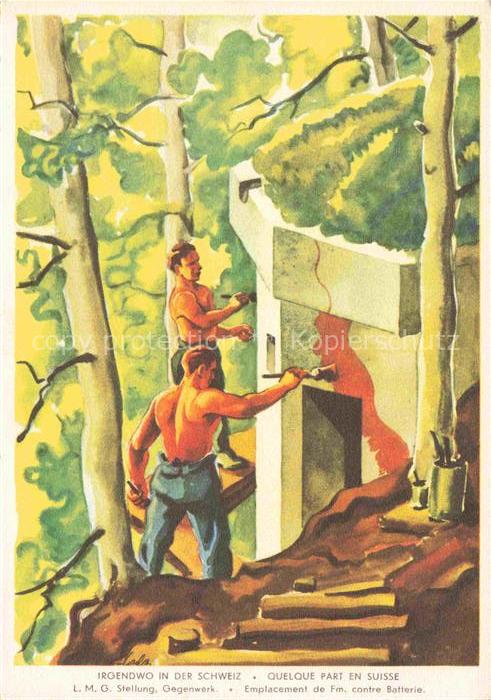 Militaria Schweiz Armee Soldaten an der Arbeit