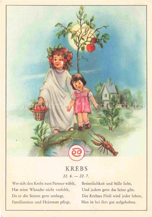 Sternzeichen Zodiac Sign Signe Zodiaque Krebs Kinder Apfelbaum