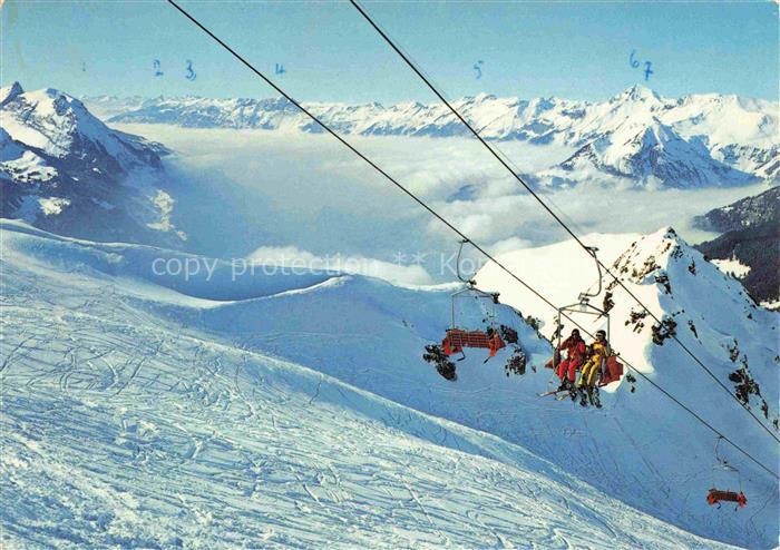 Sessellift Chairlift Telesiege Maegisalp Planplatten Schweiz
