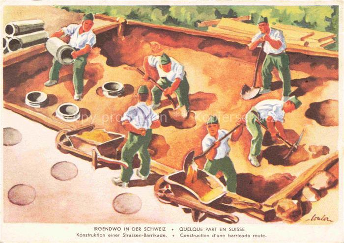 Militaria Schweiz Armee Soldaten an der Arbeit