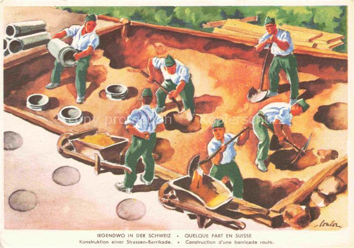 Militaria Schweiz Armee Soldaten an der Arbeit