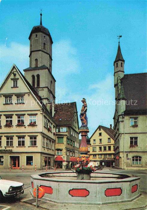 BIBERACH  Riss BW St Martinskirche Marktbrunnen Rathaus