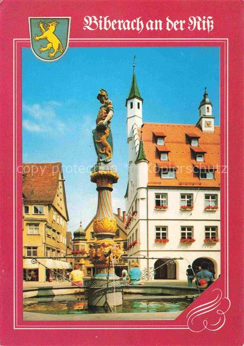 BIBERACH  Riss BW Rathaus mit Marktbrunnen