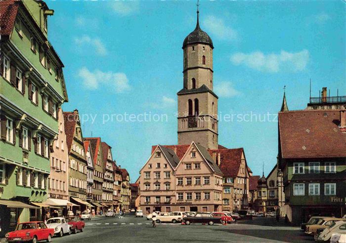 BIBERACH  Riss BW Marktplatz mit St Martinskirche