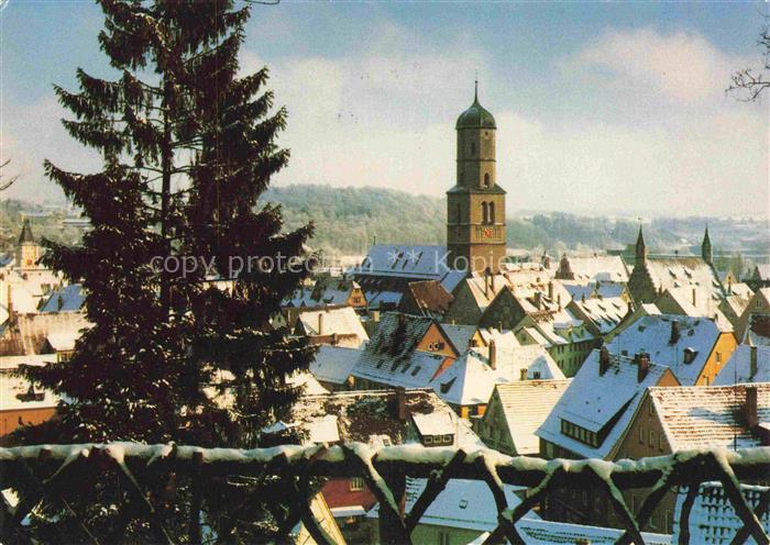 BIBERACH  Riss BW Panorama mit Kirche