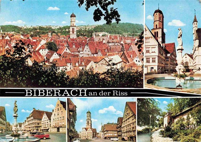 BIBERACH  Riss BW Panorama Brunnen St Martins Kirche