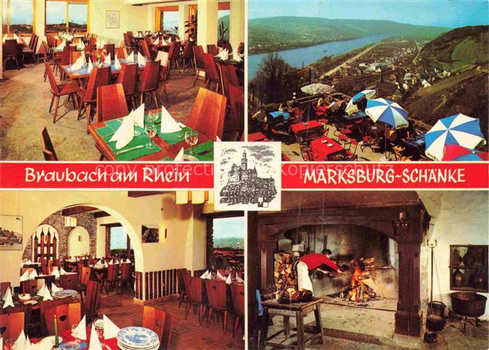 Braubach Rhein Marksburg-Schaenke Gastraeume Grill