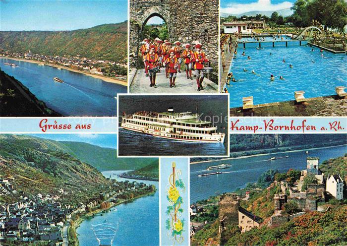 Kamp-Bornhofen Rhein Rheinpartien Die feindlichen Brueder Fahrgastschiff Flieger