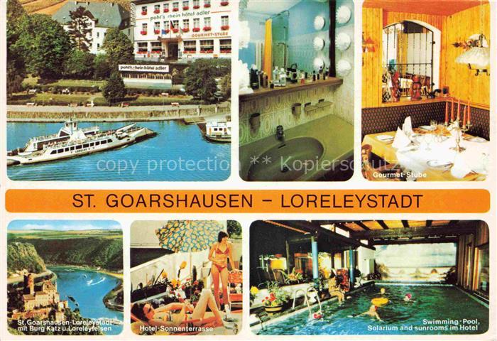 St Goarshausen Rhein Pohls Rheinhotel Adler Gourmet Stube Loreley Burg Katz Hote
