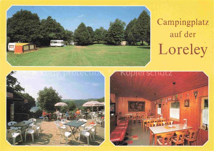 St Goarshausen Rhein Campingplatz auf der Loreley Freiterrasse Gaststube