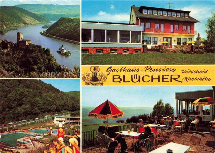 Doerscheid Rheinpartie Gasthaus Bluecher Freibad Terrasse