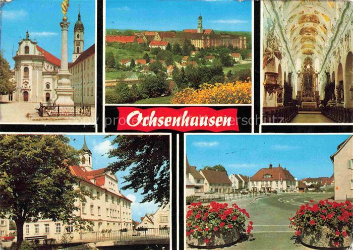 Ochsenhausen Saeule Panorama Kirche Inneres Ortsmotiv