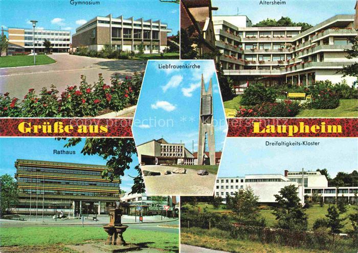 Laupheim Biberach BW Gymnasium Altersheim Rathaus Dreifaltigkeits Kloster Liebfr