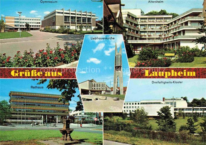 Laupheim Biberach BW Gymnasium Altersheim Rathaus Dreifaltigkeits Kloster Liebfr