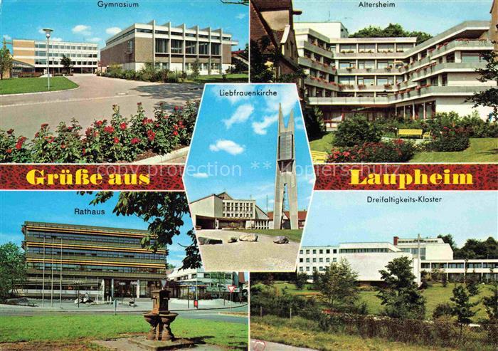 Laupheim Biberach BW Gymnasium Altersheim Rathaus Dreifaltigkeits Kloster Liebfr