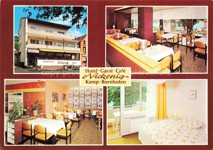 Kamp-Bornhofen Rhein Hotel Garni Nickenig Gastraeume Zimmer