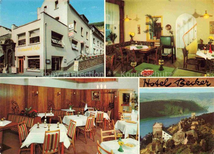 Kamp-Bornhofen Rhein Hotel Becker Gastraeume Rheinpartie Burg