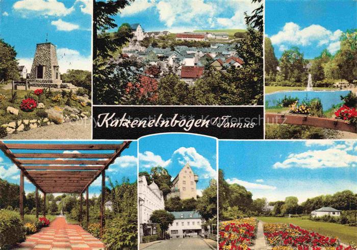 Katzenelnbogen Turm Panorama Schwimmbad Park Gondelteich