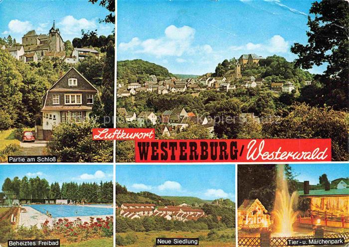 Westerburg  Westerwald Rheinland-Pfalz Schlosspartie Panorama Beheiztes Freibad